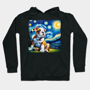 Starry Bulldog Portrait - Dog Portrait Hoodie